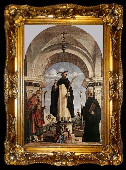 framed  CIMA da Conegliano St Peter Martyr with St Nicholas of Bari, St Benedict and an Angel Musician dfg, ta009-2